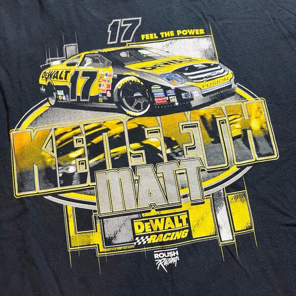 VTG 90's Matt Kenseth Racing Graphic T Shirt Double Sided Black Single Stitch XL - Picture 3 of 5